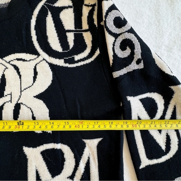 Vintage JAEGER Wool Cardigan Sweater Jacket Black | Silver Metallic Size S - Picture 10 of 13